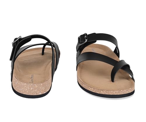 Image of LOUIS STITCH Comfortable Open Toe Cork Sandals | Lightweight Casual Sliders with Toering and Easy Slip-on Slippers | Back Open Sandals | LSOF-10