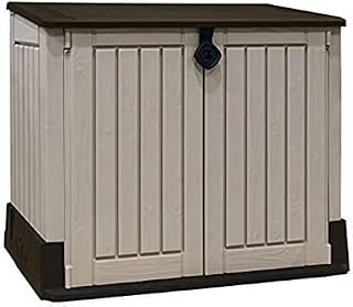 Outdoor Storage Cabinet, Garden Storage Sheds Plastic Garden Storage Outdoor Garden Patio Storage Box Container Chest, Large Plastic Mini Shed Unit