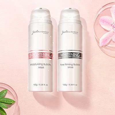 婕洛妮絲杜鵑花酸白Cc泡泡面膜+灰熊厲害瞬白泡泡面膜 + 雙色親膚洗臉海綿 Brightening Moisturizing Bubble Mask+Whitening Pore Firming Bubble Mask Bonus Facial Cleansing Sponge, 2.65 Ounce (Pack Of 2) #TOP17