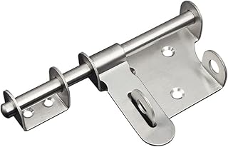Keyed Hasp Locks Sliding Bolt Gate Latch,Stainless Steel Latch Bolt Door Latch Lock, Bolt with Padlock Hole, Hasp Safety Clasp Hasp Barrel Bolt Sliding Latches,Stainless Steel Brushed Finish
