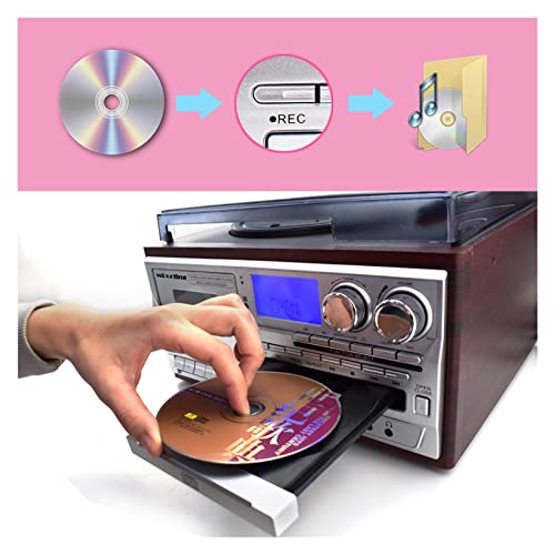 Tourne-Disque Vinyle Platine Vinyle Compatible Bluetooth à 3 Vitesses Tourne-Disque LP Vintage Gramophone Phono CD & Cassette Radio FM/AM - Les Beatles, Paul McCartney, John Lennon, RIngo Starr, George Harrison Tourne-Disque Vinyle Platine Vinyle Compatible Bluetooth à 3 Vitesses Tourne-Disque LP Vintage Gramophone Phono CD & Cassette Radio FM/AM – Image 5