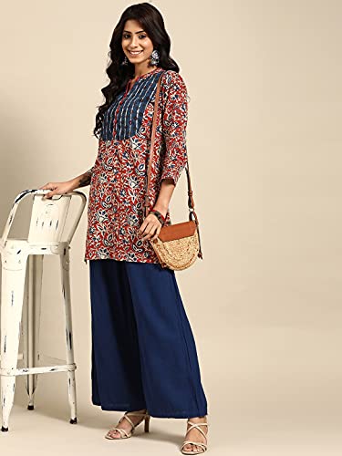 Image of Rapsodia Women's Cotton Regular Kurta (R70149-Red-P Red) (in, Alpha, S, Regular, Red)