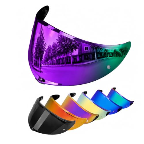 Image of PSLER Shatterproof Motorcycle Helmet Visor for K6 K6s,Deep Purple | Impact-Resistant ,UV400 Protection, Tinted Face Shield for K6 K6s,Helmet Accessories Replacement