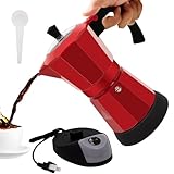 Vaolvpant Electric Aluminum Moka Pot 5-6 Cup 270ml Espresso Maker with...