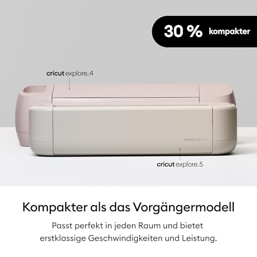 Cricut Explore® 5 Deluxe Bundle + Digitale Inhalte. Intelligente Schneidemaschine – perfekt für Projekte wie individuelle Vinyl-Aufkleber, T-Shirts, vollfarbige Sticker, Karten und mehr.