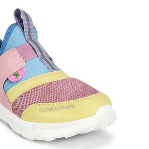 Image of KazarMax Hopits Kids Girls Pastel Colour Block Ultra Runner Sneakers -2 UK Multicolor