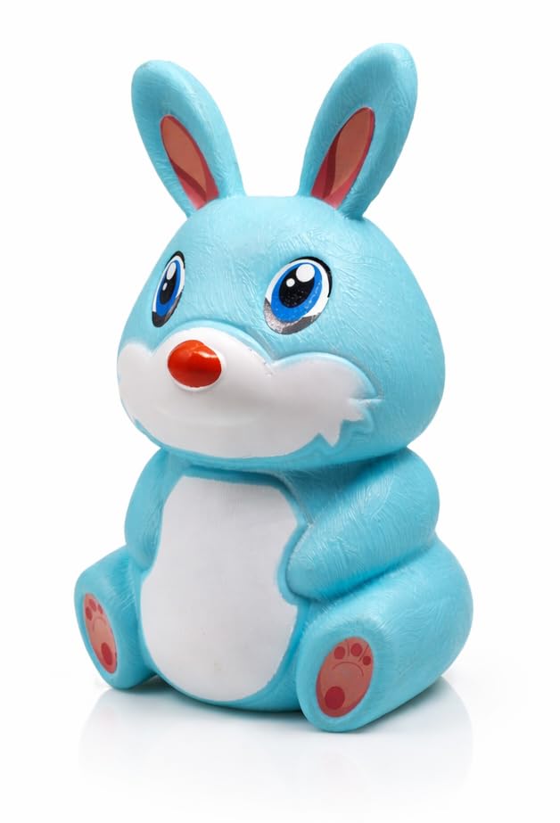Image of Piggy Bank Toy for Kids with Lock & 2 Keys - Bunny Rabbit Shaped Coin Bank for Boys & Girls | BIS Certified Plastic Gullak | Money Saving Bank Gift for Toddlers 3+ Years | Made in India (Blue)