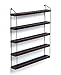 J JACKCUBE DESIGN Essential Oils Display Shelves Wall Mount Black Metal and Wood, Nail Polish Paint Holder Rack Organizer Holds 70 Bottles (5 Tier) : MK482A
