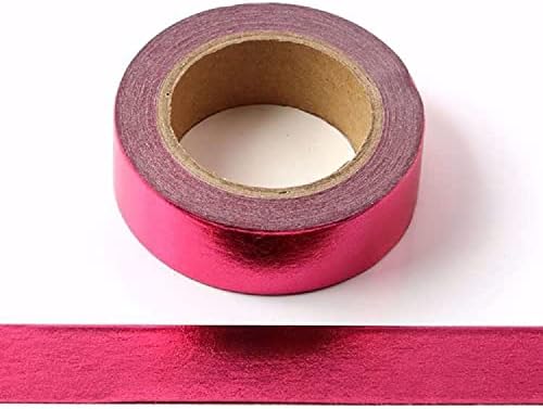 Syntego Red Solid Foil Washi Tape Decorative Self Adhesive Masking Tape 15mm x 10 Meters (Red)