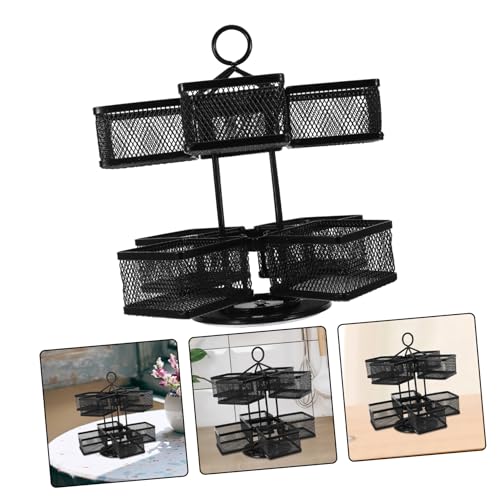 Cabilock 360-Degree Iron Wire Tea Bag Storage Holder - Rotating Organiser for Kitchen Countertop, Snack Storage & Sugar Packet Holder - Image 7