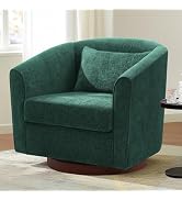 360-Degree Swivel Teddy Upholstered Cheese Chair, Pumpkin-Shaped for Living Room, Bedroom, or Office (Green, 37")
