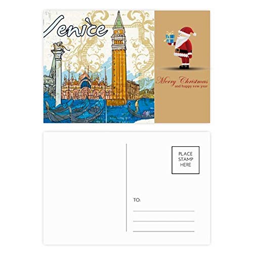 Cartes postales Italie Venise lot de 20 illustrations de Noël pour voeux d'hiver
