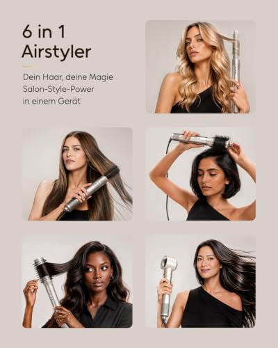 7MAGIC 6 in 1 Airstyler, Ionen Föhn,Auto-Wrap Lockenstab,Ohne Extreme Hitze – Ansicht 2