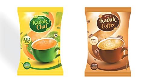 Image of Atlantis 3 in 1 Instant Kadak Cardamom Tea and Coffee Premix Powder Combo (Contains Tea, Coffee, Milk and Sugar) 1 Kg each for Vending Machines /Manual Use