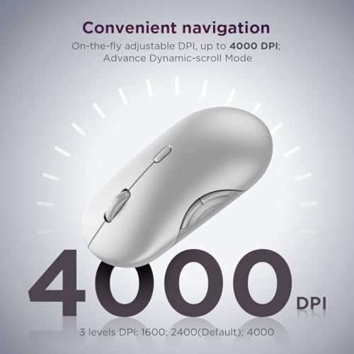 Image of Lenovo 700 Multi-Device Wireless Mouse, Bluetooth or 2.4 GHz USB-A Connection, Connect up to 3 Devices, 36 Month Battery Life, Seashell