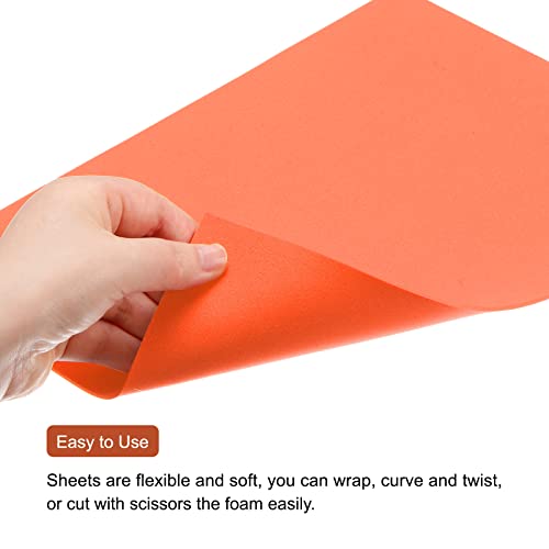 Image of uxcell EVA Foam Sheets Orange 12 Inch x 9 Inch 2mm Thickness for Crafts DIY Pack of 30