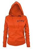 MLB San Francisco Giants Women's Brushed Fleece Zip Hoodie, Medium, Orange