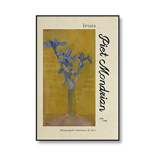 Póster de árbol gris geométrico famoso de Peter Mondrian, pintura impresa, arte de pared, cuadro familiar, lienzo sin marco, pintura A5 50x75cm Cover