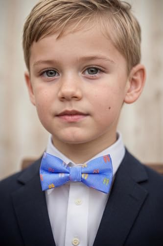 Image of HISDERN Bow Ties for Boys Pre Tied Toddler Bow Tie Adjustable Kids Bowties Clip On Fun Patterned Bowties for Wedding Party