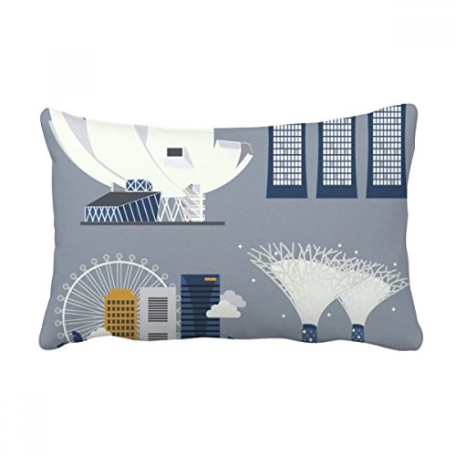 Coussin Singapour imprimé spots célèbres rectangulaire 40x60 cm multicolore pour canapé - 2