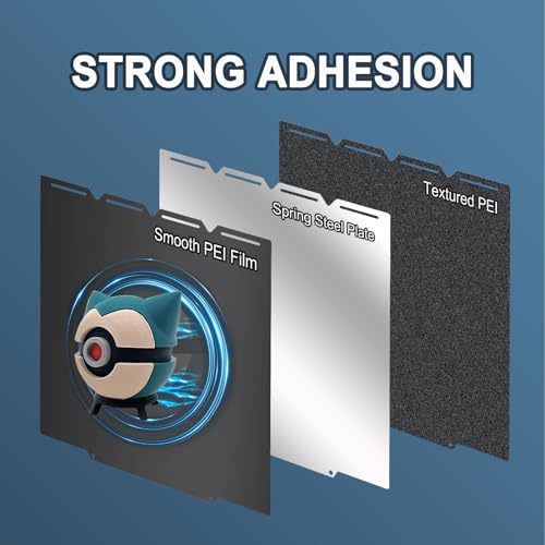 Image of 270x270mm Double-Sided PEI Build Plate for Snapmaker U1, Black Smooth & Textured Flexible Spring Steel Plate, PLA PLA+ TPU Low Temp Printing Bed
