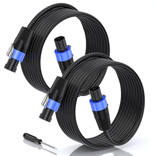 Câble Speakon vers Speakon de 4,6 m par lot de 2 pour amplificateur audio