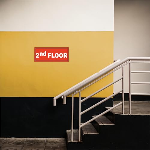 Image of ATTRACTSO - 2nd Floor Sign Self Adhesive Laminated Sticker for Home, Office, Shop, Hospital, Hotel, Theatre, Restaurant - 12 inchx5 inch inch (Red)