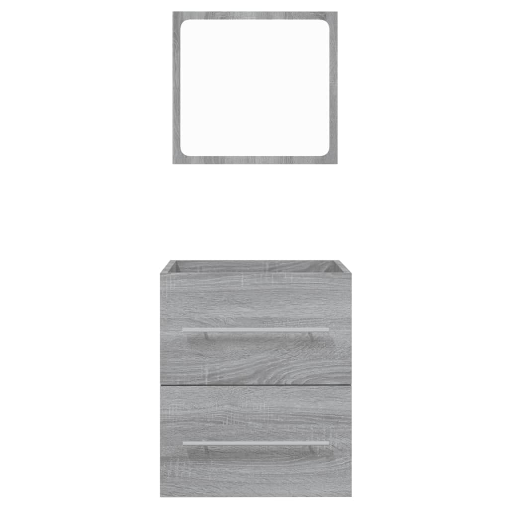 vidaXL Armario de Baño con Espejo Mueble Aseo Tocador Estante Inodoro Almacenamiento Maquillaje Decorativo Pared Familia Hogar Casa Gris Sonoma