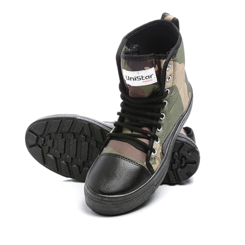 Image of Unistar High Ankle Trekking Ridding Men's Boots | Anti Skid Sole with Mild Waterproof Protection (Camoflauge - Size 5)