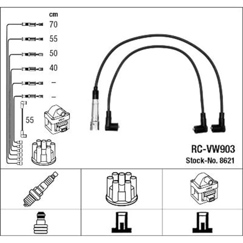 Cable de encendido de alta conductividad NGK RC-VW903 modelo 8621 2