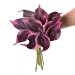 Luyue Calla Lily Bridal Wedding Bouquet Head Lataex Real Touch Flower Bouquets Pack of 20 (Dark purple)