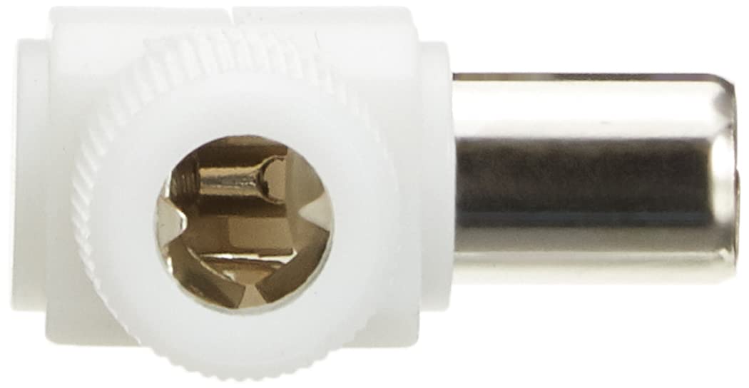 Metronic 438106 - Conector TV de 9.52 mm acodado, Color Blanco