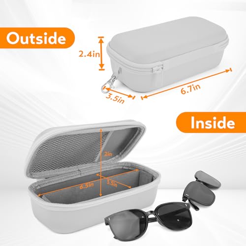 Image of Double Eyeglasses Case, Hard Shell Dual Glasses Case Travel Sunglasses Organizer for Men Women