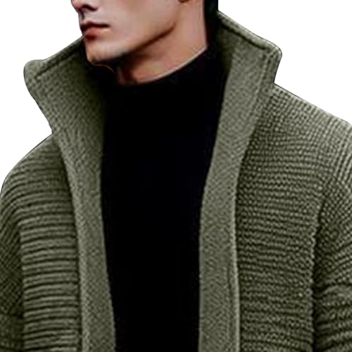 Men's Solid Open Front Casual Long Sweater Cable Knitted Comfort Winter Sweater Cardigan Lapel Fashion Sweaters3