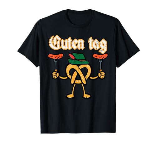 Oktoberfest Guten Tag Pretzel German Costume Kids Men Women T-Shirt