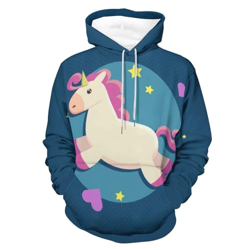 Hoodie Licorne sweat à capuche manche longue pour homme et femme, pull de nuit confortable