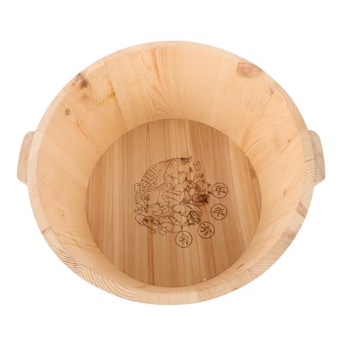 Happyyami Bañera Profunda De Madera Para Pies Doméstico Lavabo Sin Pintura Seguro Para Bañar