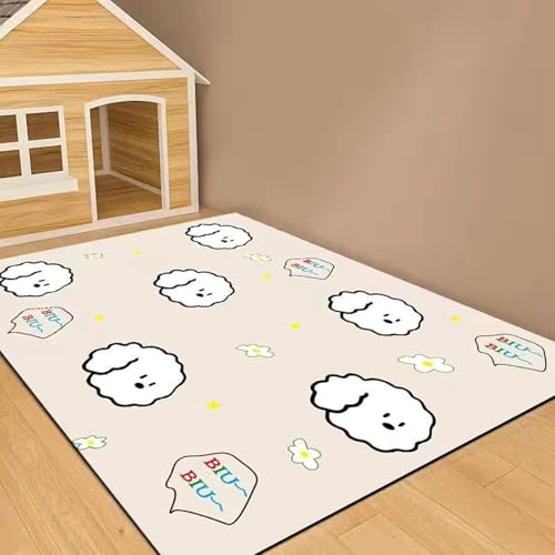ペット用カーペット 可愛い柄 ペットマット pvc PU革 防水 防汚 拭ける 大判 トイレシート 下敷き 噛む予防 床暖房対応 床保護 漏れ防止 ケージ用 繰り返し使える フリーカット 100*120cm