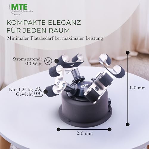 MTE Bewegungstechnik Uhrenbeweger (WTS 4 Anthrazit) bis zu 4 Uhren – Elektronisch gesteuerte Rotation und Pausen – Uhrenbeweger für Automatikuhren – leiser Watch Winder – Made in Germany