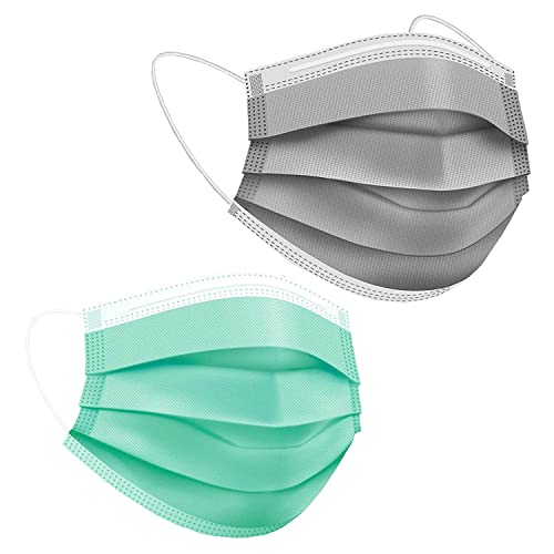 Image of MEELANA Non Woven Fabric 3 Ply Disposable Surgical Mask for Men Women with adjustable nose pin Reusable (Pack of 100) Breathable Masks
