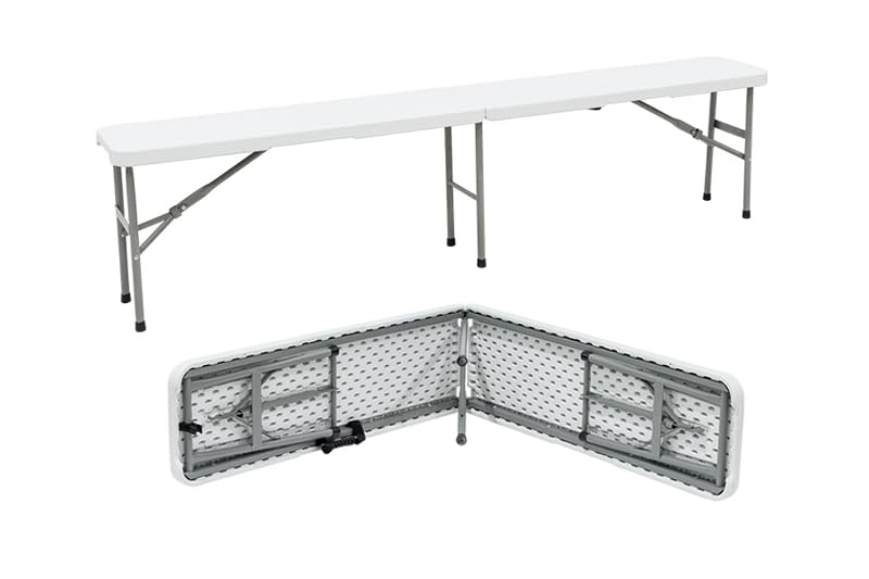 KAMBERG Banc Pliable 180 cm - 180 x 28 x 43,5 cm - Banc Pliant 180 cm | Poignée de Transport