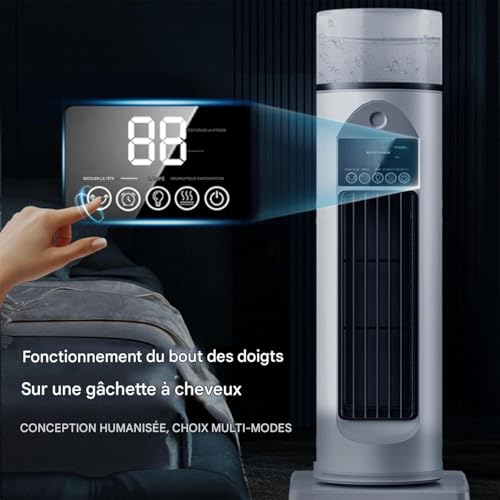 Ventilateur colonne oscillant pour chambre et bureau compact