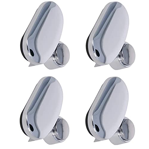 Support de fixation murale ovale avec 4 clips robustes pour miroir de douche - 4