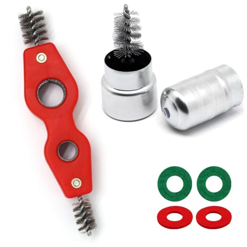 BUXIMN Battery Terminal Cleaner Kit, Battery Terminal Brush & 4 in 1 Copper Tubing Brush & 2pcs Anti-Corrosion Fiber Washers