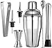 Ibex Shaker Cocktail Set in Acciao Inox SUS304-7 Pezzi Kit Barman con Beccucci, Misurino, Cucchiaio, Pestello, Mixer, Pinze per Ghiaccio e Ricetta