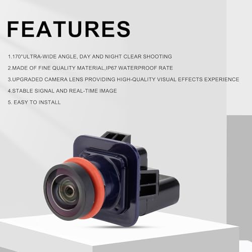 Image of Rear View Backup Camera Compatible with Ford Taurus, Taurus Sho, Taurus Police Model 2013 2014 2015 2016 2017 2018 2019 Replaces # EG1Z-19G490-A, DG1Z19G490A