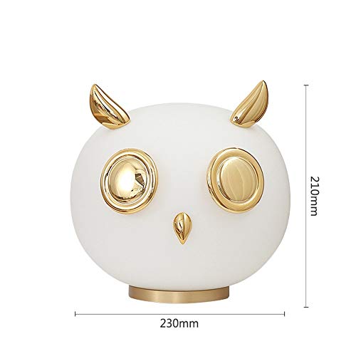 MQW Animal Mignon Nordique Moderne Minimaliste Lampe De Table Créative Chambre D'enfants, Salon Lumière Luxe Nuit Chaude Lumière D'or Hibou Pingouin Lapin Simple romantique (Couleur : A)