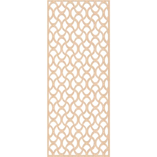 Image of 33 3 /8 inchW x 84 3 /8 inchH x 3 /8 inchT Resort Decorative Fretwork Wood Wall Panels, Red Oak