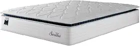 Colchão Casal Molas Ensacadas Com Pillow Sevilha Branco/Cinza Hellen – Suporta Até 150 Kg Por Pessoa (Queen)