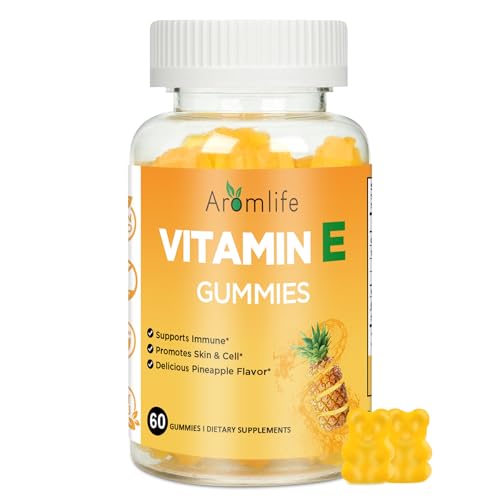 Aromlife Vitamin E 400 IU Gummies for Immune 268mg Per Serving Vitamin E Gummies for Women and Men Skin Glow & Cell Wellness 60 Count Pineapple Flavor Sugar-Free Gluten-Free